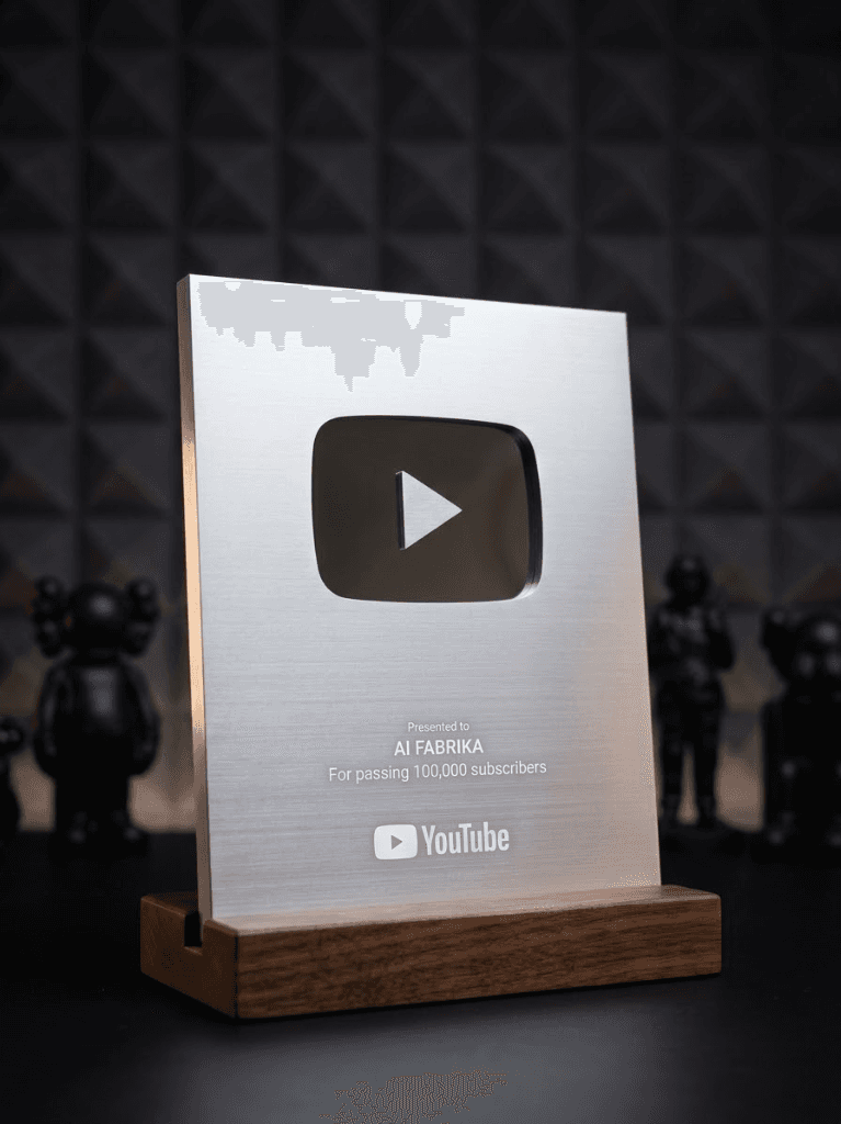 YouTube Silver Play Button - AI Fabrika